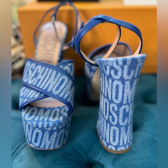 Moschino platform sandals size 38 blue denim - Picture 2 of 7